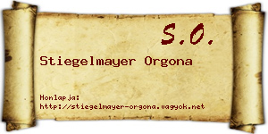 Stiegelmayer Orgona névjegykártya
